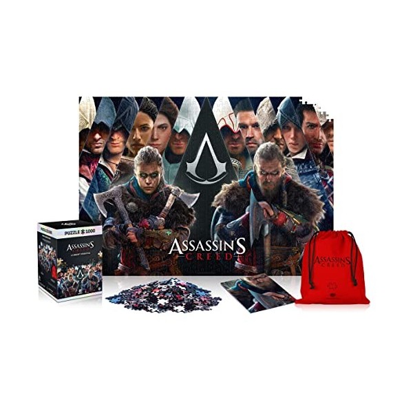 Assassins Creed: Legacy - Puzzle 1000 éléments 68cm x 48 cm | Poster et Sac Compris | Jeu vidéo | Puzzle pour Adultes et Ado