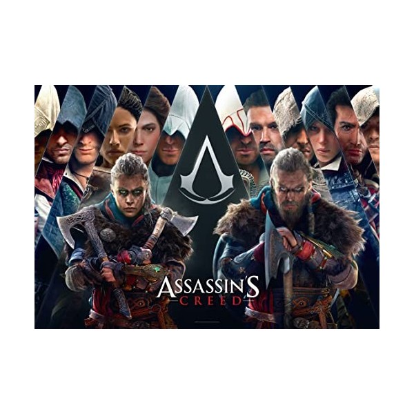 Assassins Creed: Legacy - Puzzle 1000 éléments 68cm x 48 cm | Poster et Sac Compris | Jeu vidéo | Puzzle pour Adultes et Ado