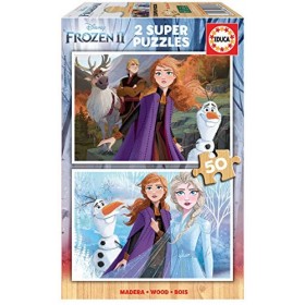 Educa - 2 Puzzles en Bois de 50 pièces de Haute qualité pour Les Enfants | La Reine des Neiges II 18086 