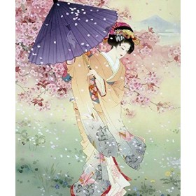 WZZPSD Puzzle 1000 pièces Adultes Femme Japonaise sous Cerisier Puzzle en Bois De Bricolage Style Cadeau Unique
