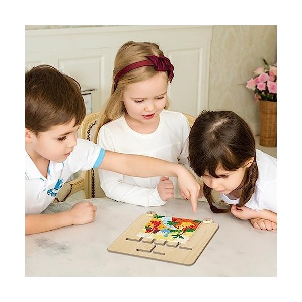 Ghirting Puzzle Coulissant Montessori - Puzzle 2 en 1 avec Toboggan et Jouets Assortis pour dâge préscolaire | Slide Puzzle 