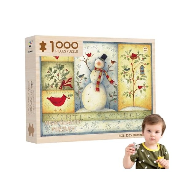 FOUNCY Puzzle de 1000 pièces pour Adultes - Scène chaleureuse de Mariage de Noël Grand - Décorations dintérieur Mignonnes, a