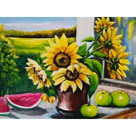 Adulte 1000 Pièce Puzzle Tournesol Paysage Image Surface Plate En Bois Jouet Éducatif Blocs De Construction En Bois A.3 500 p