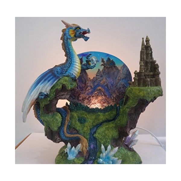 Statuette Dragon, Lampe Dragon ET Chateau, Lampe DAMBIANCE Dragon, Figurine Dragon