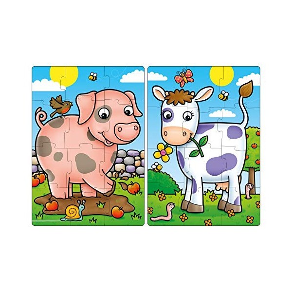 Orchard Toys First Farm Friends Jigsaw Puzzle, 12-Piece Educational Jigsaws, Two Puzzles in a Box, Perfect For Ages 2+, Devel