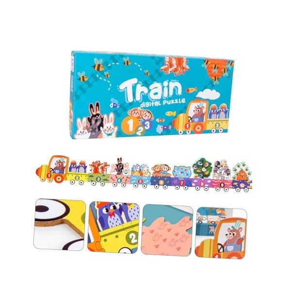 ibasenice 1 Pc Puzzle De Train Numérique Panneau Perforé Jouet pour Animaux Jouet De Puzzle Intéressant Jouets dapprentissag