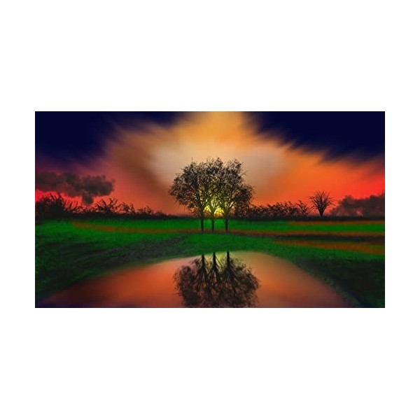 KMszsm Puzzle 500 pièces Peinture numérique Ciel coucher de soleil Puzzle et jeu amusant, le meilleur pour la famille et les 