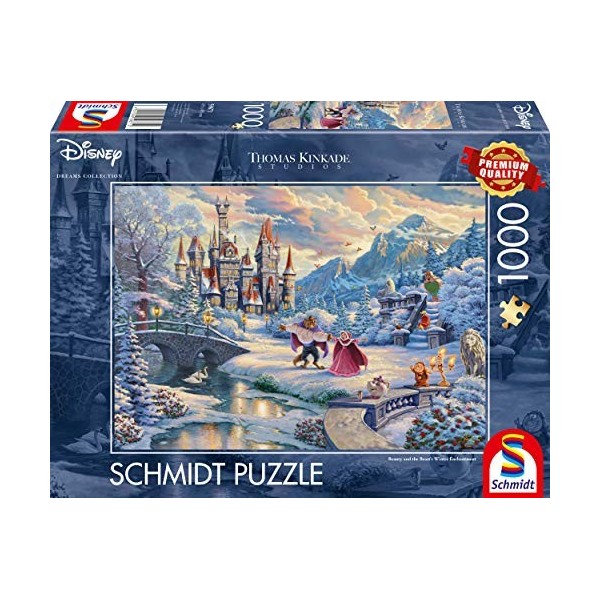 Schmidt , Thomas Kinkade: Disney Beauty & the Beast Winter Enchantment Puzzle - 1000pc , Puzzle , Ages 12+ , 1 Players