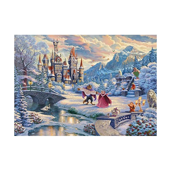 Schmidt , Thomas Kinkade: Disney Beauty & the Beast Winter Enchantment Puzzle - 1000pc , Puzzle , Ages 12+ , 1 Players