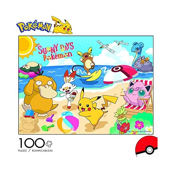 Buffalo Games - Pokémon Beach Day – Puzzle de 100 pièces