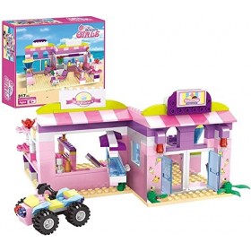 Friends Jeu de Construction Magasin de Crème Glacée Boutique de Desserts de Plage Jouets de Magasin de Boissons avec Jouet AT