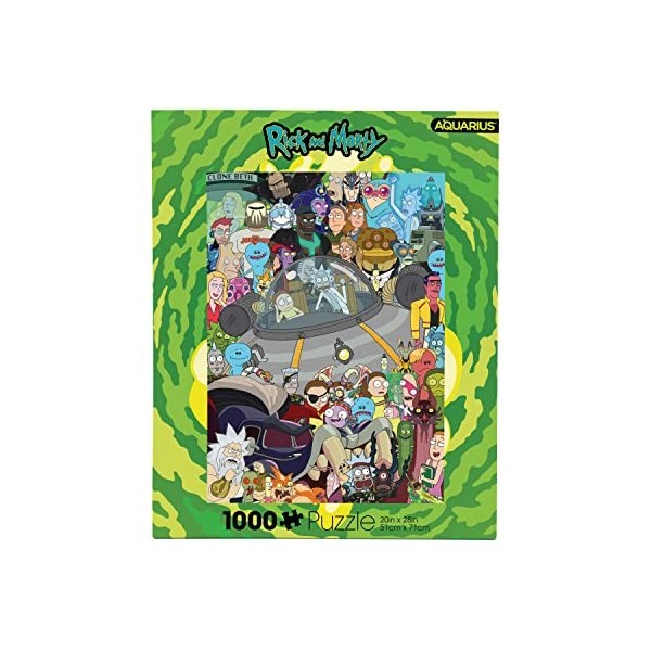 AQUARIUS Rick and Morty Cast Puzzle 1000 Piece Jigsaw Puzzle - Glare Free - Precision Fit - Virtually No Puzzle Dust - Offi