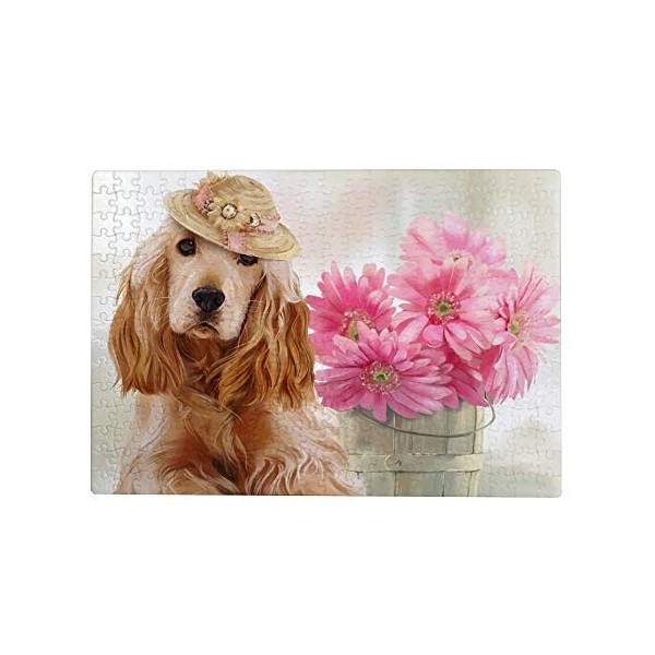 Puzzles 1000 pièces pour Adultes – Cocker Anglais Chien Fleur 26 x 38 cm