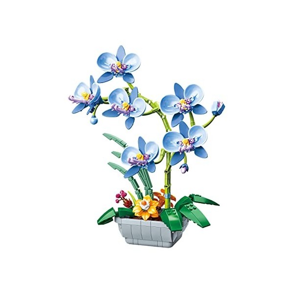 Beberlu Orchidée Blocs de Construction Ensemble, 581 pcs Fleurs Collection, Plantes Accessoires de Décoration pour la Maison,