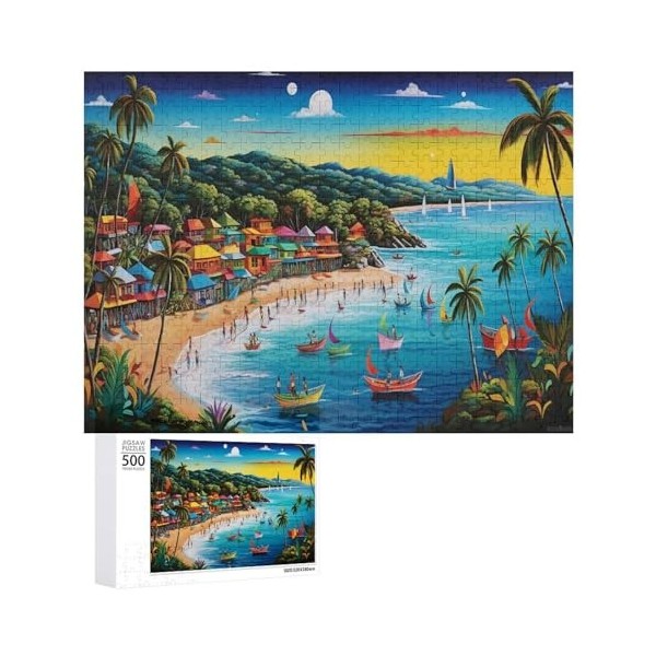 Baie de Vacances - Puzzle en Bois Adulte - Puzzle 500 P - Challenge Puzzles - Adultes Et Enfants À Partir De 12 Ans - Puzzl