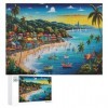 Baie de Vacances - Puzzle en Bois Adulte - Puzzle 500 P - Challenge Puzzles - Adultes Et Enfants À Partir De 12 Ans - Puzzl