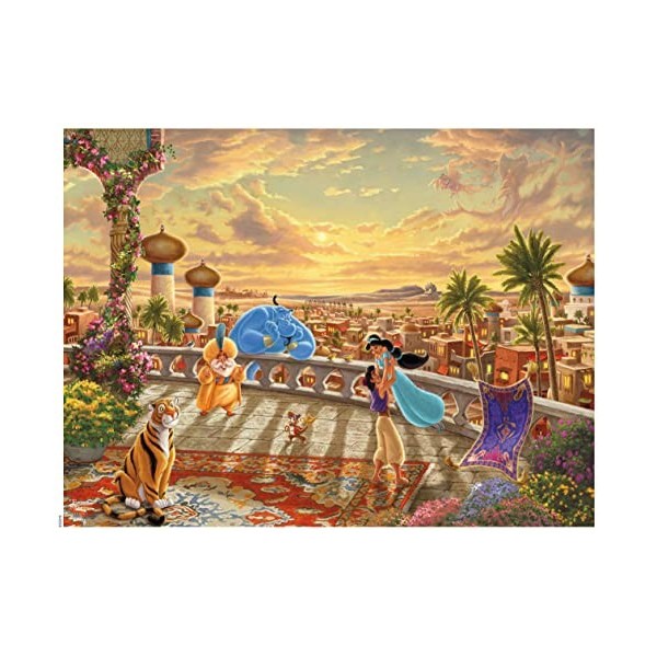 Ceaco Thomas Kinkade – Disney Dreams Collection – Jasmine dansant au soleil du désert – Puzzle surdimensionné de 300 pièces