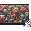 Colorful Monsters 300 Pièces Puzzles pour Adultes Jeu Éducatif Challenge Toy Emboîtement Aisé des Pièces Cute Aliens Puzzles 