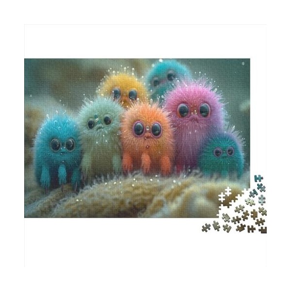 Colorful Monsters 300 Pièces Puzzles pour Adultes Jeu Éducatif Challenge Toy Emboîtement Aisé des Pièces Cute Aliens Puzzles 