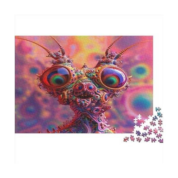 Colorful Monsters 300 Pièces Puzzles pour Adultes Jeu Éducatif Challenge Toy Emboîtement Aisé des Pièces Cute Aliens Puzzles 