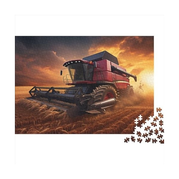 Tracteur de Moissonneuse-batteuse pour Adultes 1000 Pièces Puzzle Décoration Jeu De Défi Familial Cadeaux danniversaire pour