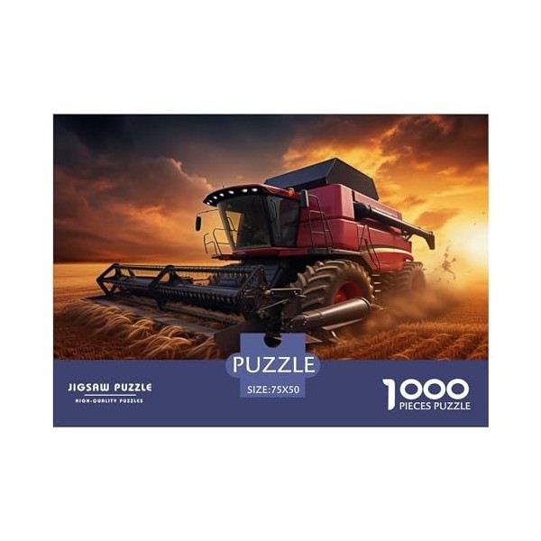 Tracteur de Moissonneuse-batteuse pour Adultes 1000 Pièces Puzzle Décoration Jeu De Défi Familial Cadeaux danniversaire pour