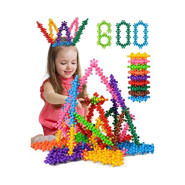 Vanmor STEM Blocs De Construction Jouets Éducatifs pour Les Enfants 5-7, Ensembles De Disques Interverrouillage Flocon De Nei