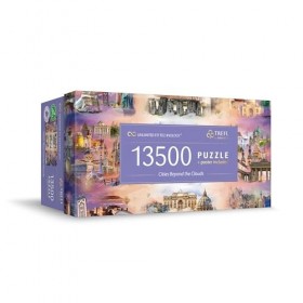 Trefl Prime - Puzzle UFT : Cities Beyond The Clouds - 13 500 pièces, Grand Puzzle avec Monuments Fameux, Collage, Carton Le P
