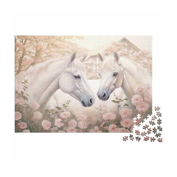 Chevaux 1000 Pièces Animaux pour Adultes Puzzles Décoration Cadeaux danniversaire pour Noël Jeux ÉduChatsifs Jeu De Défi Fam