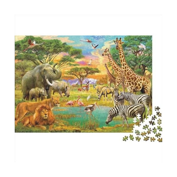 Tigre et Lion Puzzles pour Adultes 300 Pièces Paysage Cadeaux danniversaire pour Noël Family Games Jeux ÉduChatsifs Décorati