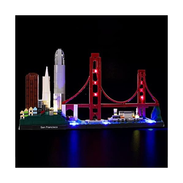 GEAMENT Jeu De Lumières pour San Francisco Golden Gate Bridge Modèle en Blocs De Construction - Kit Déclairage LED Compatibl