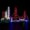 GEAMENT Jeu De Lumières pour San Francisco Golden Gate Bridge Modèle en Blocs De Construction - Kit Déclairage LED Compatibl