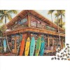 Boutique de Plage Puzzles pour Adultes,Boutique de Plage Puzzle 1000 Pieces, Puzzle en Bois Supérieure,Unique Cadeaux De Vaca