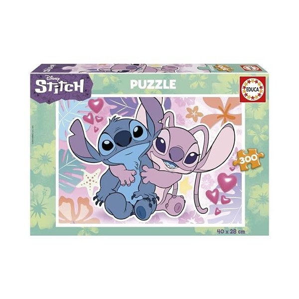 Educa - Puzzle de 300 pièces Pur Enfants | Stitch Disney. Mesure: 40 x 28 cm. Recommandé de 6 Ans 19964 