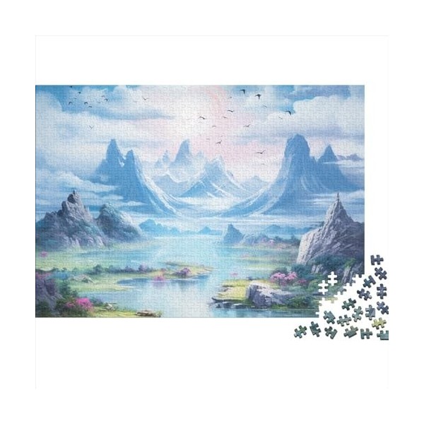 Lacs et Montagnes enneigées Puzzles pour Adolescents Adultes 500 Pieces Puzzles pour Adultes Jeu ÉduChatif Challenge Cadeau T