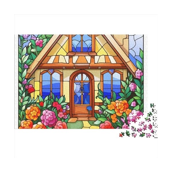 Chalet du Village de Montagne Puzzles pour Adultes,Chalet du Village de Montagne Puzzle 300 Pieces, Puzzle en Bois Supérieure