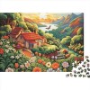 Chalet du Village de Montagne Puzzles pour Adultes,Chalet du Village de Montagne Puzzle 300 Pieces, Puzzle en Bois Supérieure