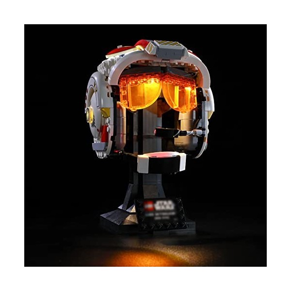 YEABRICKS LED Lumière pour Lego-75327 Star Wars Luke Skywalker Red 5 Helmet Modèle de Blocs de Construction Ensemble Lego No
