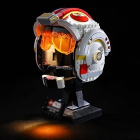 YEABRICKS LED Lumière pour Lego-75327 Star Wars Luke Skywalker Red 5 Helmet Modèle de Blocs de Construction Ensemble Lego No