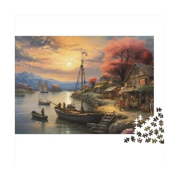 Coucher de Soleil sur Le Port Puzzle Adulte Puzzles 1000 Pieces Coucher de Soleil sur Le Port Adultes Et Adolescents Puzzle D