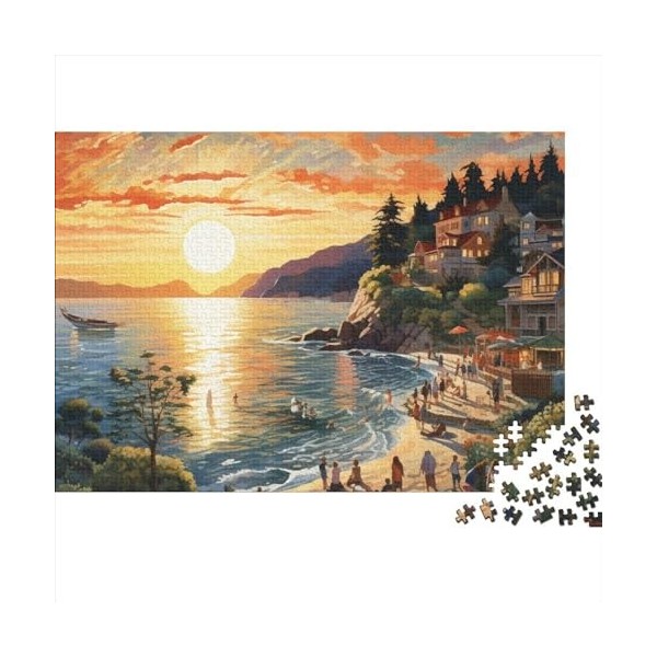 Coucher de Soleil sur Le Port Puzzle Adulte Puzzles 1000 Pieces Coucher de Soleil sur Le Port Adultes Et Adolescents Puzzle D