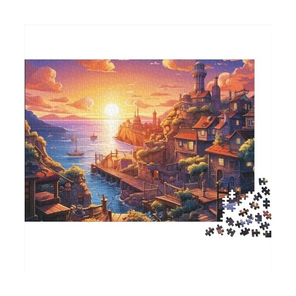 Coucher de Soleil sur Le Port Puzzle Adulte Puzzles 1000 Pieces Coucher de Soleil sur Le Port Adultes Et Adolescents Puzzle D