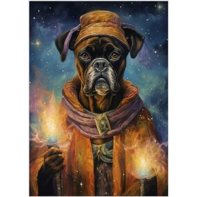 Boxer Dog Wizard Puzzle 300/500/1000 pièces pour propriétaire de chien Boxer 1000 pièces 50 x 75 cm 