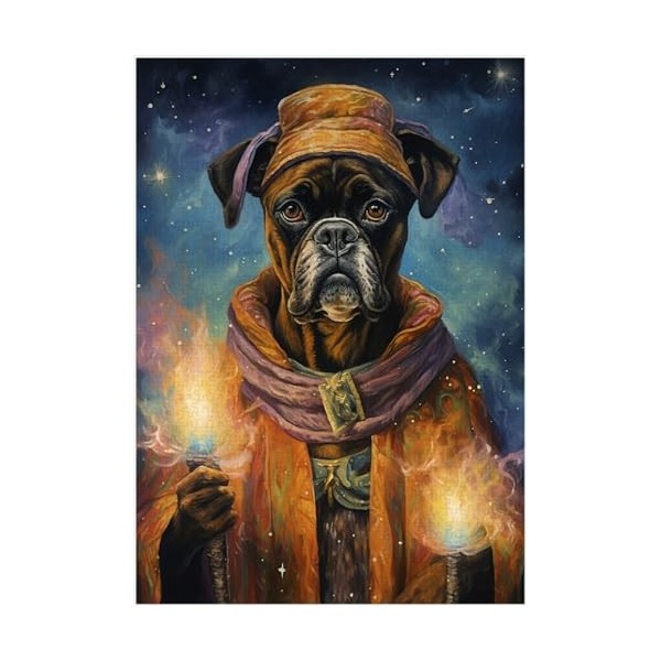 Boxer Dog Wizard Puzzle 300/500/1000 pièces pour propriétaire de chien Boxer 1000 pièces 50 x 75 cm 