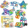 LIVEHITOP Bloques de Construcción Magnéticos, 65PCS Construction Magnetique pour Enfant STEM Aimants Éducatifs Créatifs Cadea