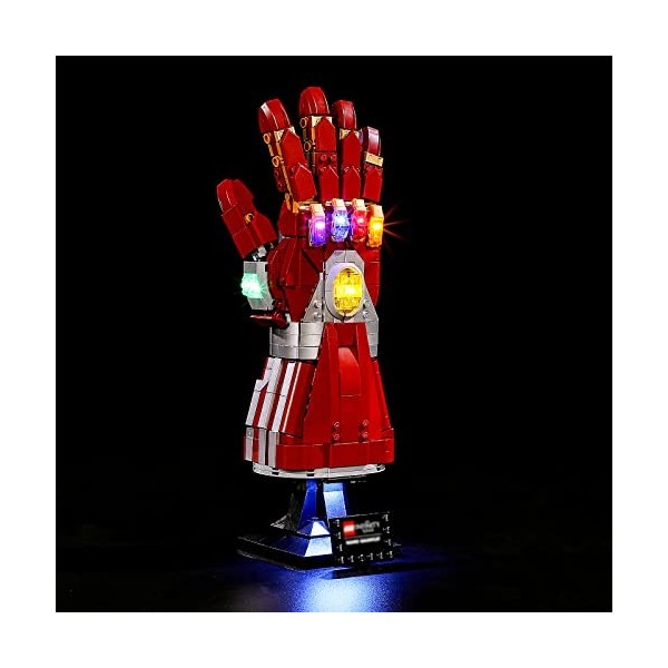 YEABRICKS LED Lumière pour Lego-76223 Marvel Nano Gauntlet Modèle de Blocs de Construction Ensemble Lego Non Inclus 