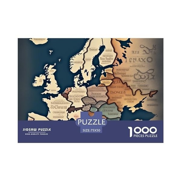 Carte deurope Puzzle 1000 Pièces Défi de lintelligence Puzzles Paysage pour Adultes 1000 Pièces Nature pour Adultes Et Enfa