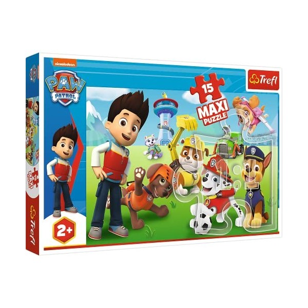 Trefl drôle de Chien, Paw 15 Maxi Pièces, pour Enfants à partir de 2 Ans Puzzle, 14336, Pat Patrouille Amusant, Pat Patrouill