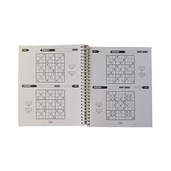 WF Graham Livre de puzzle Sudoku – Livre de casse-tête à spirale avec plus de 500 puzzles logiques