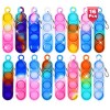 Ainiv 16PCS Mini Pop Push It Fidget Jouet Porte-clés, Coloré Silicone Squeeze Pop Bubble Fidget Bulk Jouets Sensoriels, Poppe